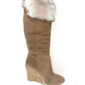 BCBGeneration Knee High Wedge Boots Suede size 9M